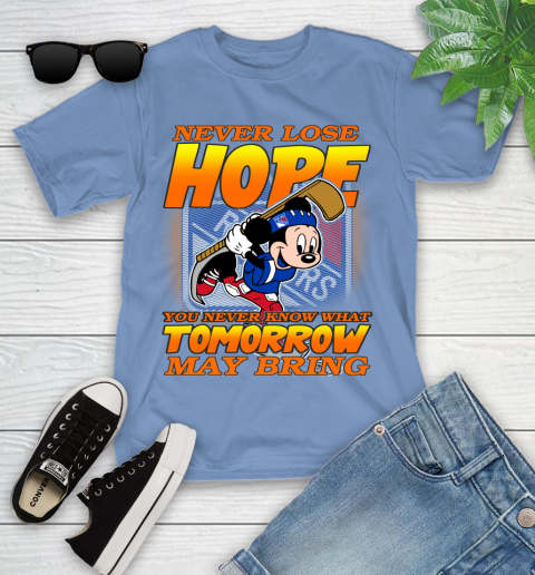 New York Rangers NHL Hockey ootball Mickey Disney Never Lose Hope Youth T-Shirt 15