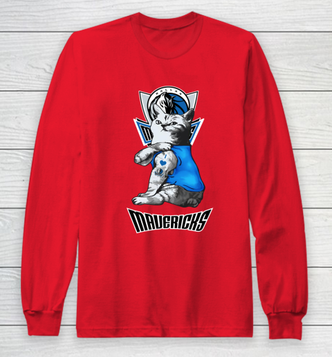 NBA Basketball My Cat Loves Dallas Mavericks Long Sleeve T-Shirt 8 NBA Basketball My Cat Loves Dallas Mavericks Long Sleeve T-Shirt - Image 8