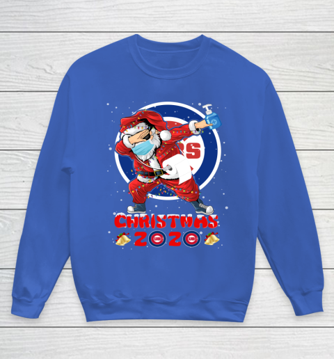 Chicago Cubs Funny Santa Claus Dabbing Christmas 2020 MLB Youth Sweatshirt 6