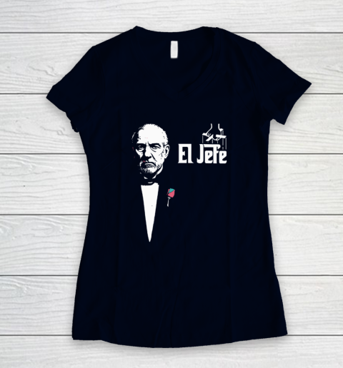 Gregg Popovich Coach El Jefe The Godfather Women's V-Neck T-Shirt 2