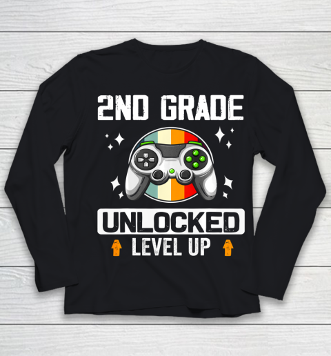 Next Level t shirts 2nd Grade Unlocked Level Up Back To School Second Grade Gamer Youth Long Sleeve