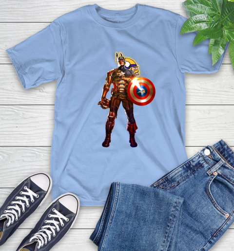 NFL Captain America Marvel Avengers Endgame Football Sports Minnesota Vikings T-Shirt 11