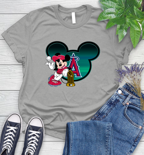 MLB Los Angeles Angels The Commissioner's Trophy Mickey Mouse Disney Women's T-Shirt 10