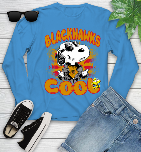 NHL Hockey Chicago Blackhawks Cool Snoopy Shirt Youth Long Sleeve 7