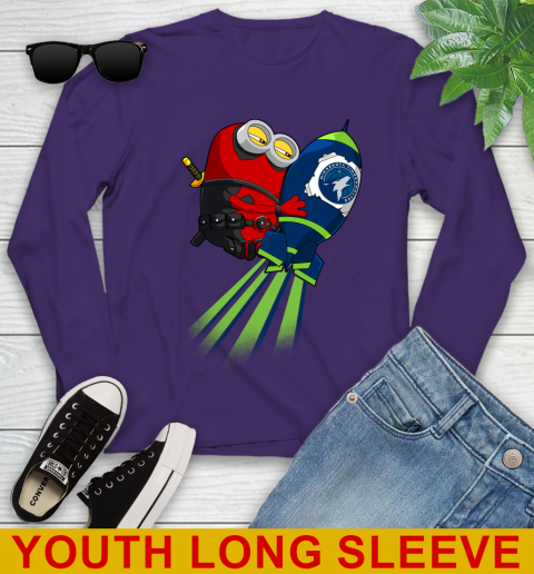 NBA Basketball Minnesota Timberwolves Deadpool Minion Marvel Shirt Youth Long Sleeve 4