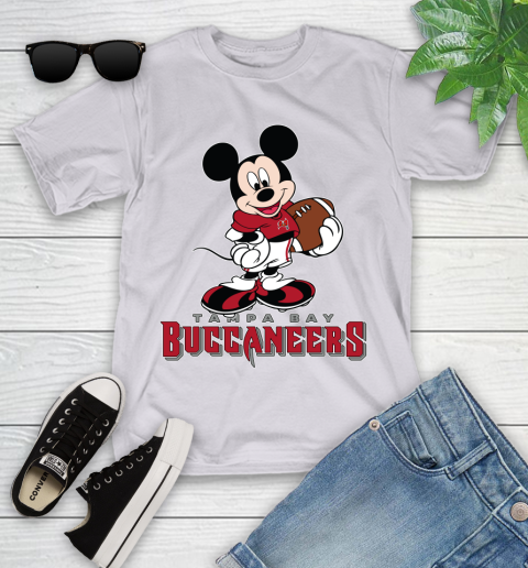 NFL Football Tampa Bay Buccaneers Cheerful Mickey Mouse Shirt Youth T-Shirt 4