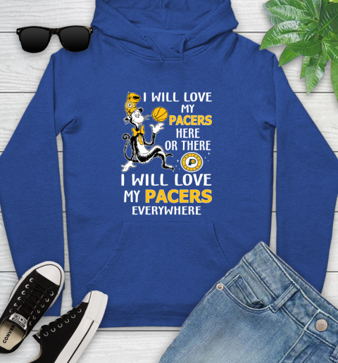 NBA Basketball Indiana Pacers I Will Love My Pacers Everywhere Dr Seuss Shirt Youth Hoodie 9