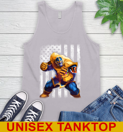 NFL Football Cincinnati Bengals Thanos Marvel American Flag Shirt Tank Top 3