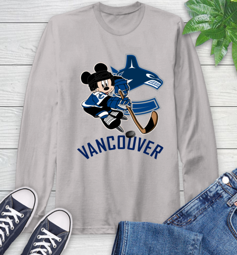 NHL Vancouver Canucks Mickey Mouse Disney Hockey T Shirt Long Sleeve T-Shirt 12