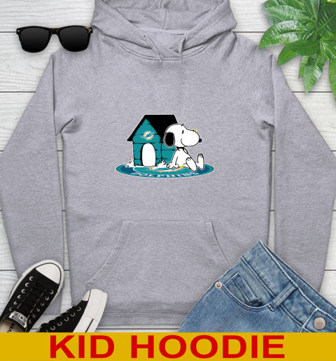 NFL Football Miami Dolphins Snoopy The Peanuts Movie Shirt Youth Hoodie 6