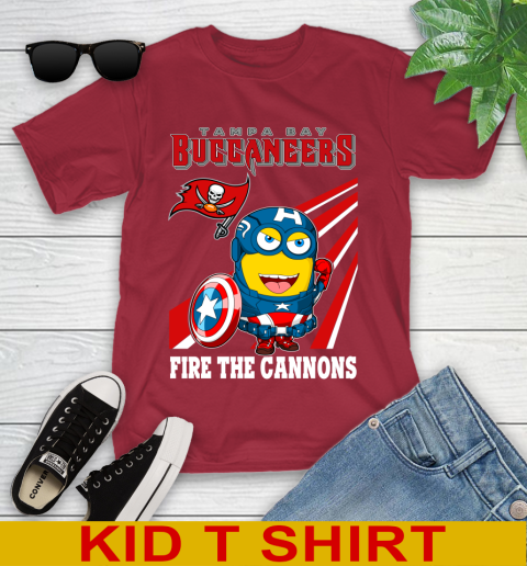 NFL Football Tampa Bay Buccaneers Captain America Marvel Avengers Minion Shirt Youth T-Shirt 12