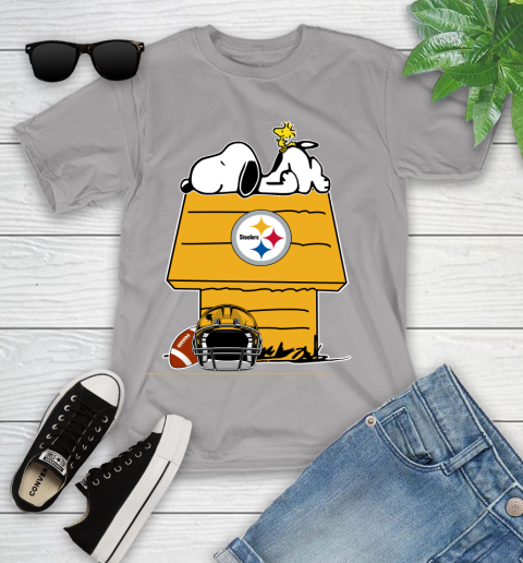 Pittsburgh Steelers NFL Football Snoopy Woodstock The Peanuts Movie Youth T-Shirt 4