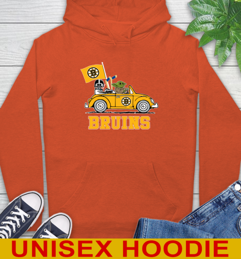NHL Hockey Boston Bruins Darth Vader Baby Yoda Driving Star Wars Shirt Hoodie 5