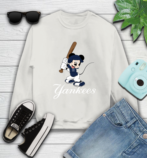 MLB Baseball New York Yankees Cheerful Mickey Mouse Shirt Sweatshirt 12