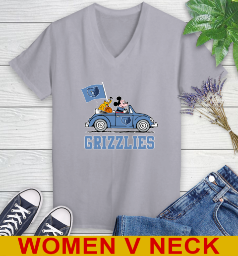 NBA Basketball Memphis Grizzlies Pluto Mickey Driving Disney Shirt Women's V-Neck T-Shirt 6 NBA Basketball Memphis Grizzlies Pluto Mickey Driving Disney Shirt Women's V-Neck T-Shirt - Image 6
