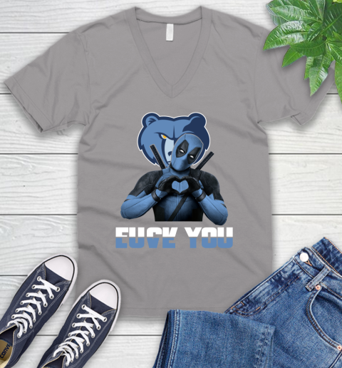 NBA Memphis Grizzlies Deadpool Love You Fuck You Basketball Sports V-Neck T-Shirt 3