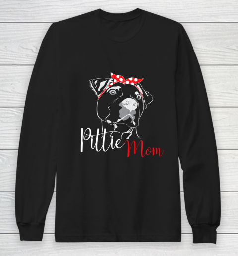 Dog Mom Shirt Pittie Mom T Shirt American Pitbull Shirt Dog Lover Long Sleeve T-Shirt