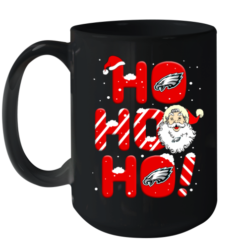 Philadelphia Eagles NFL Football Ho Ho Ho Santa Claus Merry Christmas Shirt Ceramic Mug 15oz