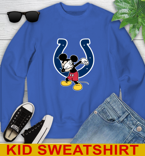 Indianapolis Colts NFL Football Dabbing Mickey Disney Sports Youth Sweatshirt 7