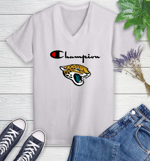 NFL Football Jacksonville Jaguars Champion Shirt Women's V-Neck T-Shirt
