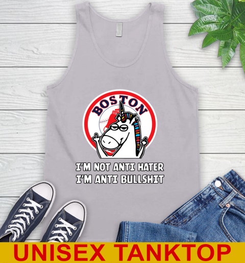 Boston Red Sox MLB Baseball Unicorn I'm Not Anti Hater I'm Anti Bullshit Tank Top 4
