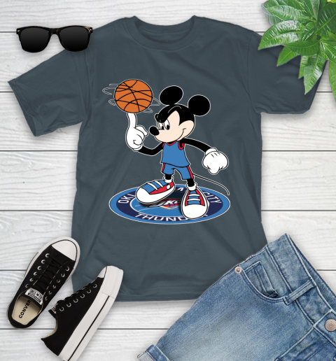 NBA Basketball Oklahoma City Thunder Cheerful Mickey Disney Shirt Youth T-Shirt 8