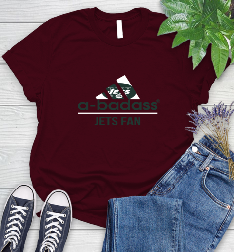 NFL A Badass New York Jets Fan Adidas Football Sports Women's T-Shirt 7