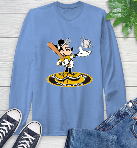 MLB Baseball Pittsburgh Pirates Cheerful Mickey Disney Shirt Long Sleeve T-Shirt 12