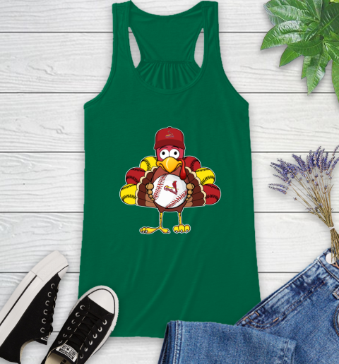 St.Louis Cardinals Turkey thanksgiving Racerback Tank 7