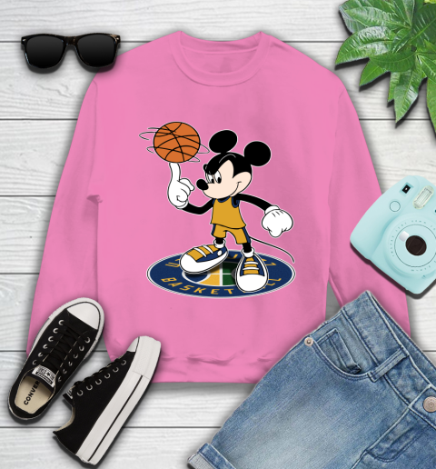 NBA Basketball Utah Jazz Cheerful Mickey Disney Shirt Youth Sweatshirt 6
