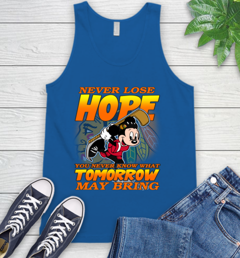 Chicago Blackhawks NHL Hockey ootball Mickey Disney Never Lose Hope Tank Top 4