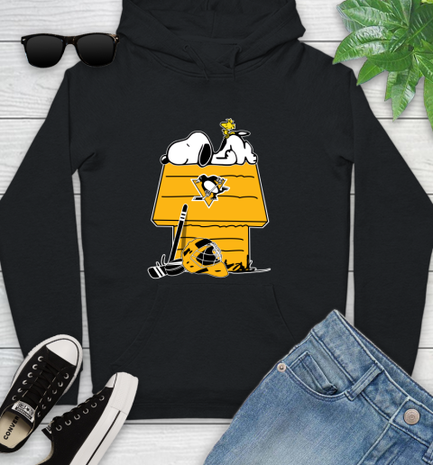 Pittsburgh Penguins NHL Hockey Snoopy Woodstock The Peanuts Movie Youth Hoodie 2