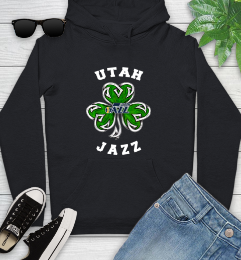 NBA Utah Jazz Three Leaf Clover St Patrick's Day Basketball Sports Youth Hoodie