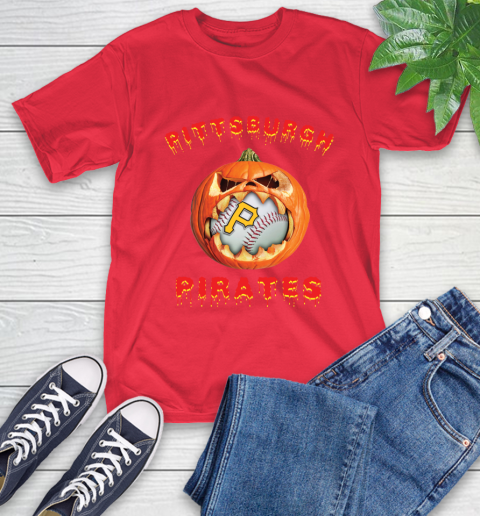 MLB Pittsburgh Pirates Halloween Pumpkin Baseball Sports T-Shirt 10