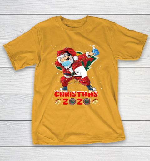 Minnesota Wild Funny Santa Claus Dabbing Christmas 2020 NHL T-Shirt 2
