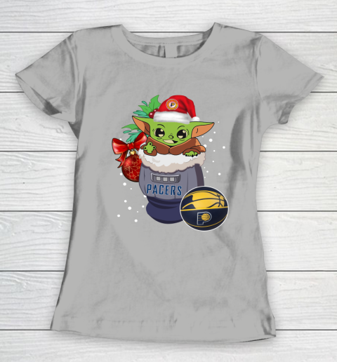 Indiana Pacers Christmas Baby Yoda Star Wars Funny Happy NBA Women's T-Shirt 11