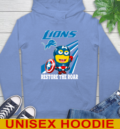 NFL Football Detroit Lions Captain America Marvel Avengers Minion Shirt Hoodie 11