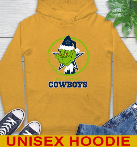 Dallas Cowboys NFL Christmas Grinch I Hate People But I Love My Favorite Football Team Hoodie 3