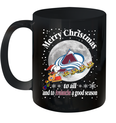 Colorado Avalanche Merry Christmas To All And To Avalanche A Good Season NHL Hockey Sports Ceramic Mug 11oz