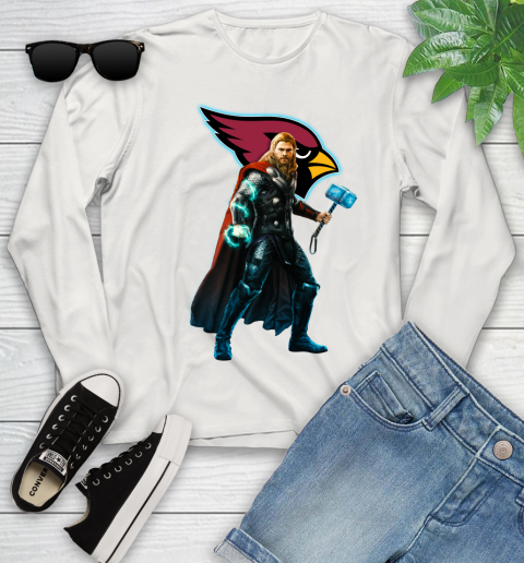 NFL Thor Avengers Endgame Football Arizona Cardinals Youth Long Sleeve 12