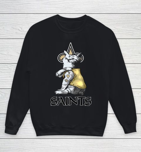 NFL Football My Cat Loves New Orleans Saints Youth Sweatshirt