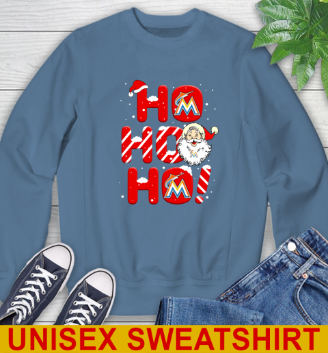 Miami Marlins MLB Baseball Ho Ho Ho Santa Claus Merry Christmas Shirt Sweatshirt 10