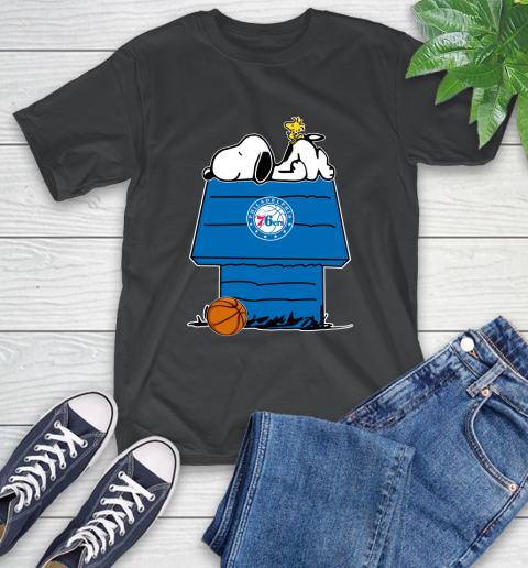 Philadelphia 76ers NBA Basketball Snoopy Woodstock The Peanuts Movie T-Shirt 2