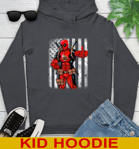 NFL Football Minnesota Vikings Deadpool American Flag Shirt Youth Hoodie 9