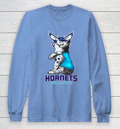 NBA Basketball My Cat Loves Charlotte Hornets Long Sleeve T-Shirt 8