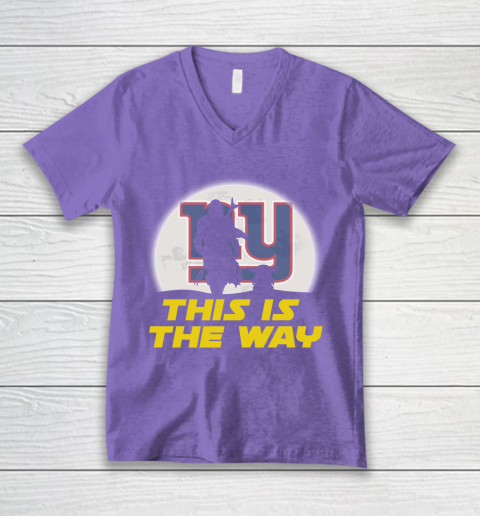 New York Giants NFL Football Star Wars Yoda And Mandalorian This Is The Way V-Neck T-Shirt 8
