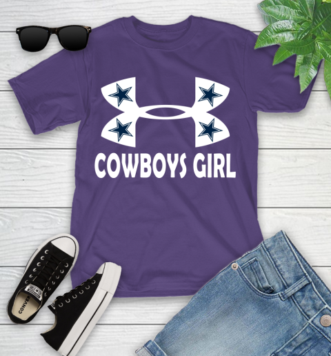 NFL Dallas Cowboys Girl Under Armour Football Sports Youth T-Shirt 3