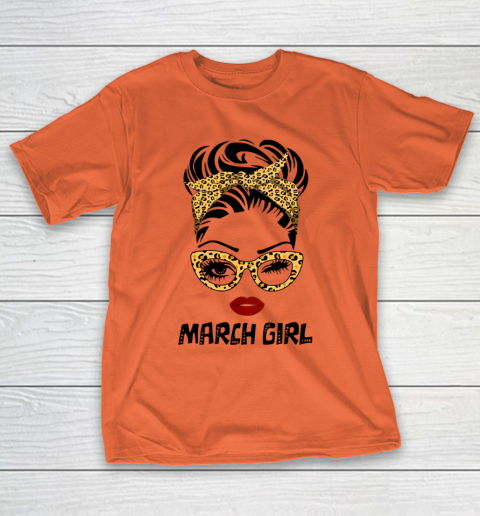 Birthday Print Wink Tee Face Bandana Eye Leopard | Woman T-Shirt Girl For March Sports
