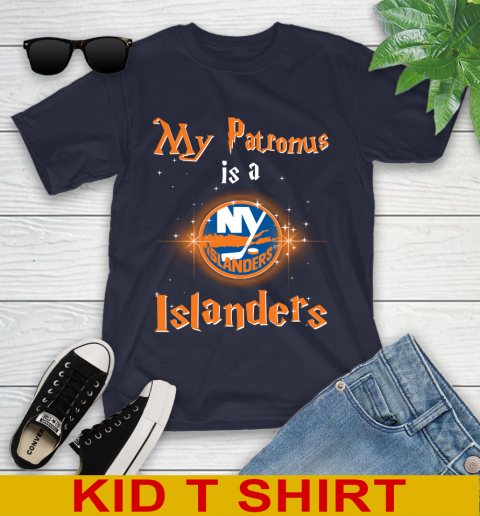 NHL Hockey Harry Potter My Patronus Is A New York Islanders Youth T-Shirt 2