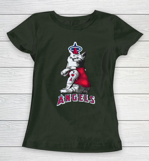 MLB Baseball My Cat Loves Los Angeles Angels Women's T-Shirt 4